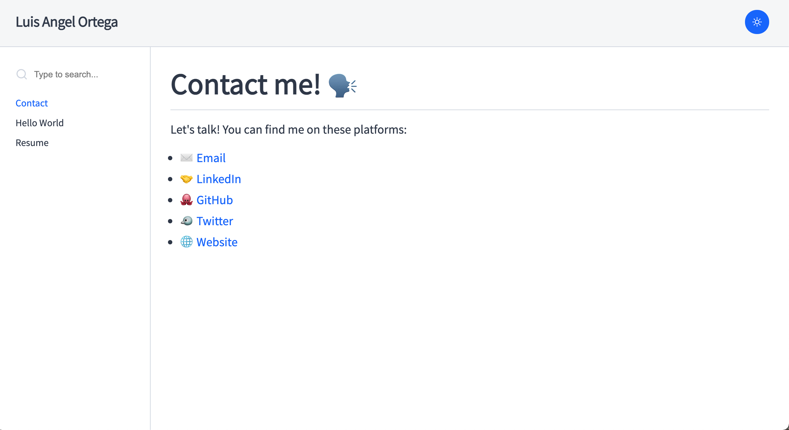 Contact page